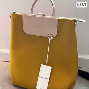 Graf Lantz Mustard Yellow Top-Handle Backpack